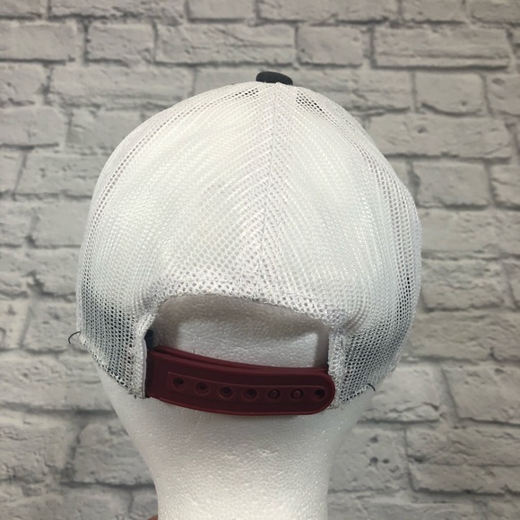 America USA Ball cap Adjustable Polka Dot Gray Burgundy Mesh snap back - Picture 8 of 10